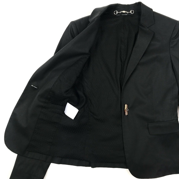 GUCCI Twill Tailored Bamboo Button Blazer 38 - Picture 3 of 8